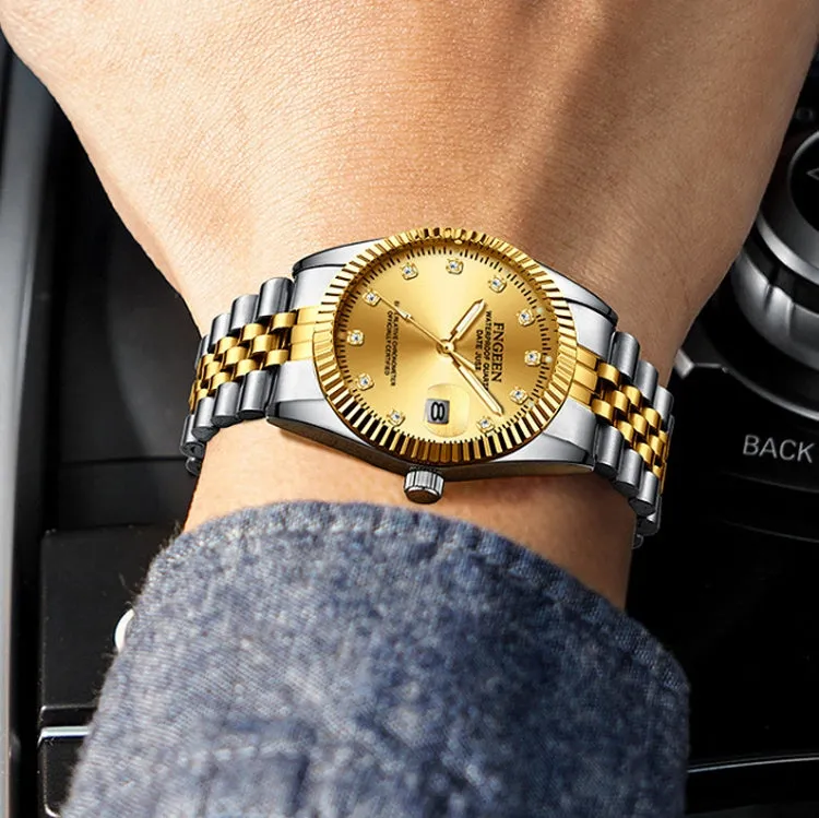 FNGEEN 7008 Men Fashion Diamond Dial Watch Couple Watch
