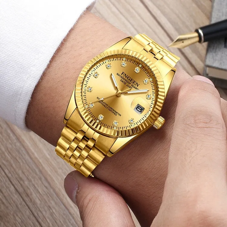 FNGEEN 7008 Men Fashion Diamond Dial Watch Couple Watch