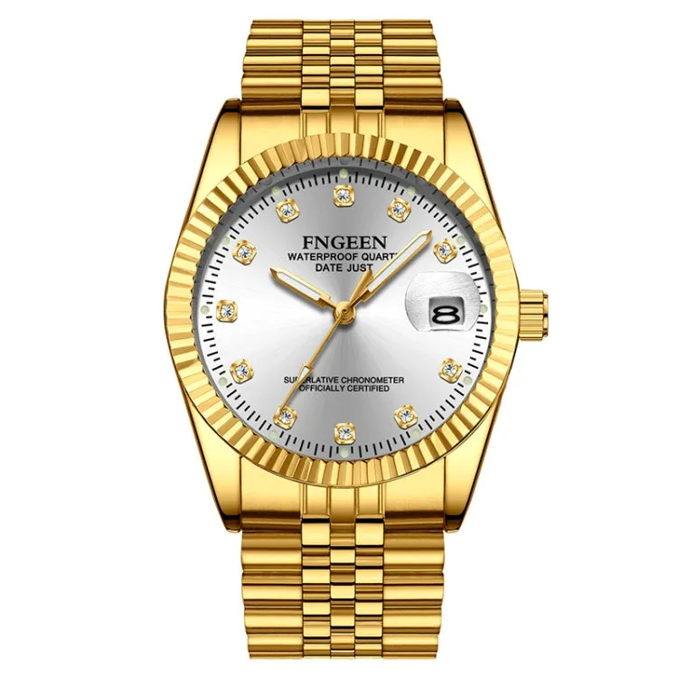 FNGEEN 7008 Men Fashion Diamond Dial Watch Couple Watch