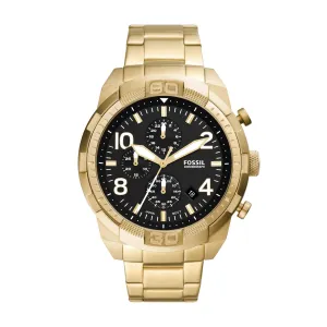 Fossil Analog Men's Watch Gold Plated Metal Bracelet - FS5877