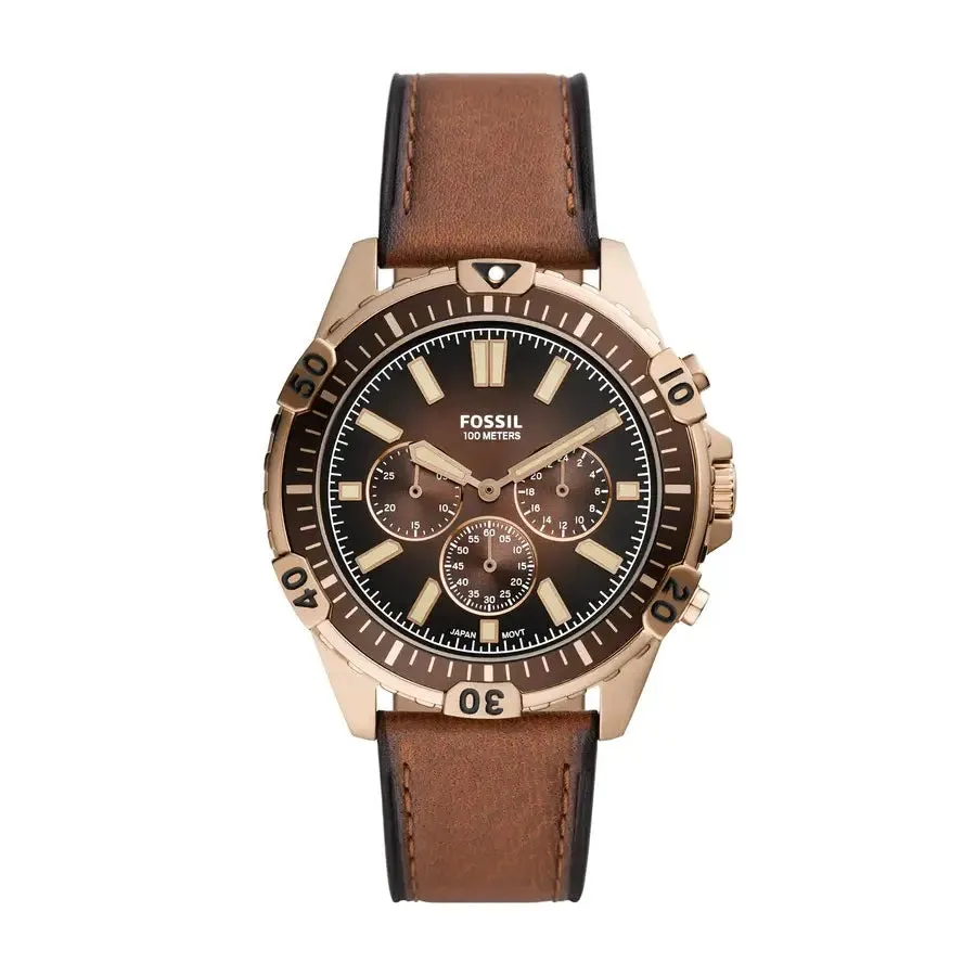 Fossil Analog Men's Watch Stainless Steel Leather Strap - FS5867