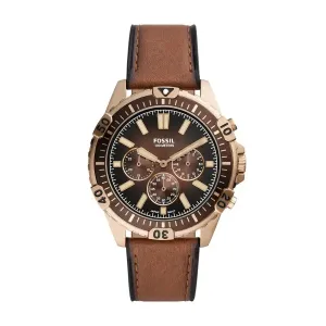 Fossil Analog Men's Watch Stainless Steel Leather Strap - FS5867