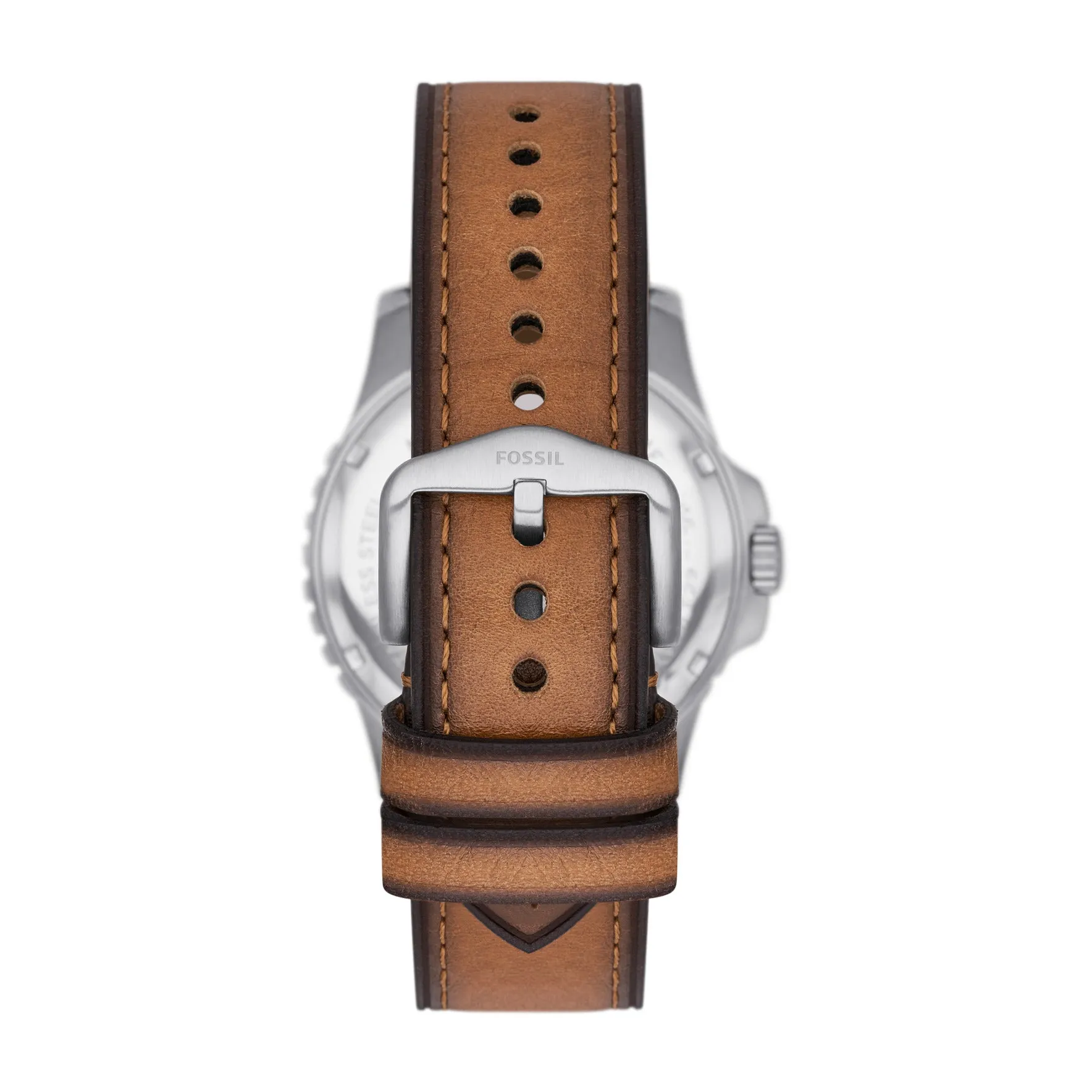 Fossil Blue Three-Hand Date Tan Eco Leather Watch