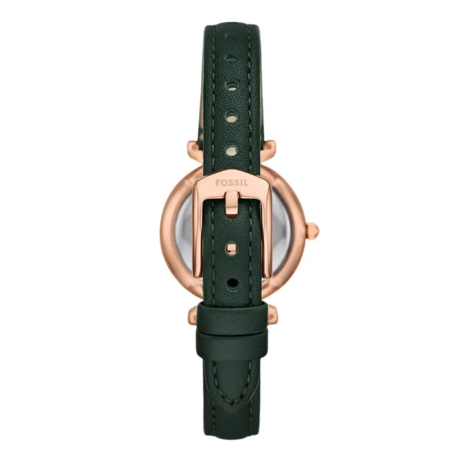 Fossil Carlie Ladies Three-Hand Green LiteHide™ Leather Watch