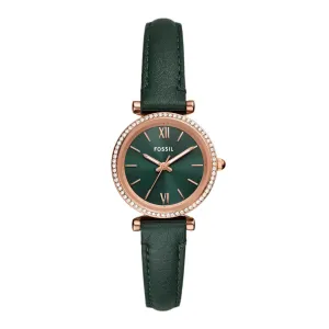 Fossil Carlie Ladies Three-Hand Green LiteHide™ Leather Watch