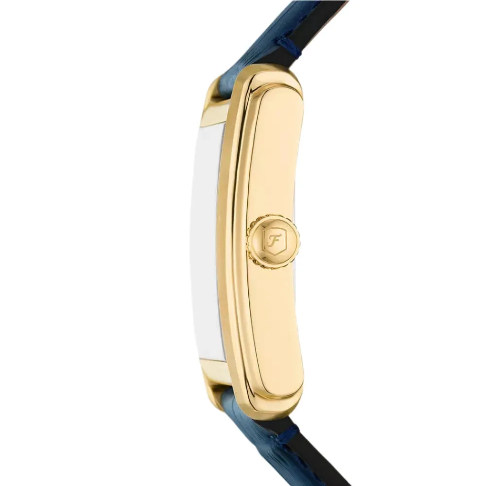 Fossil Carraway Gents Three-Hand Navy Croco Leather Strap Watch