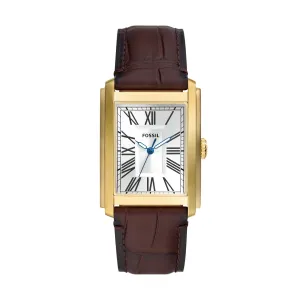 Fossil Carraway Three-Hand Brown Croco Gents Leather Watch - FS6011
