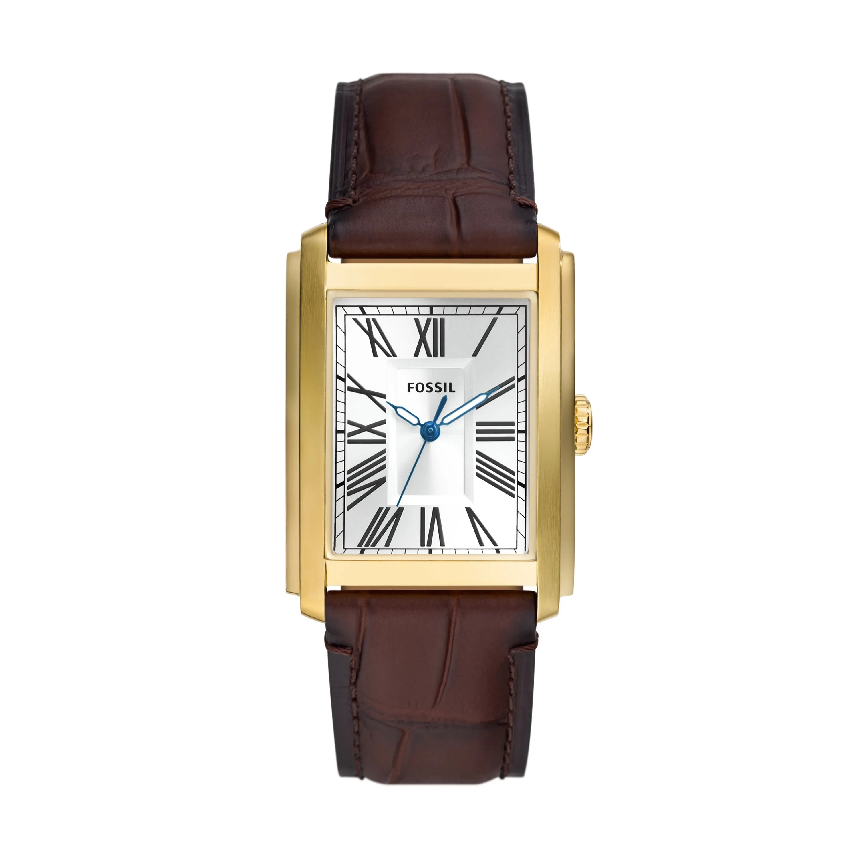 Fossil Carraway Three-Hand Brown Croco Gents Leather Watch - FS6011