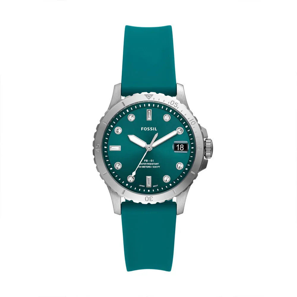 Fossil Fb-01 Women's Three-Hand Date Oasis Silicone Watch - ES5287