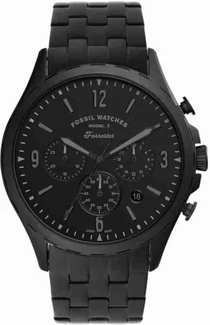 Fossil Forrester Chronograph Black Stainless Steel Men's Watch FS5697