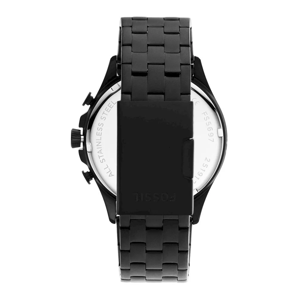Fossil Forrester Chronograph Black Stainless Steel Men's Watch FS5697