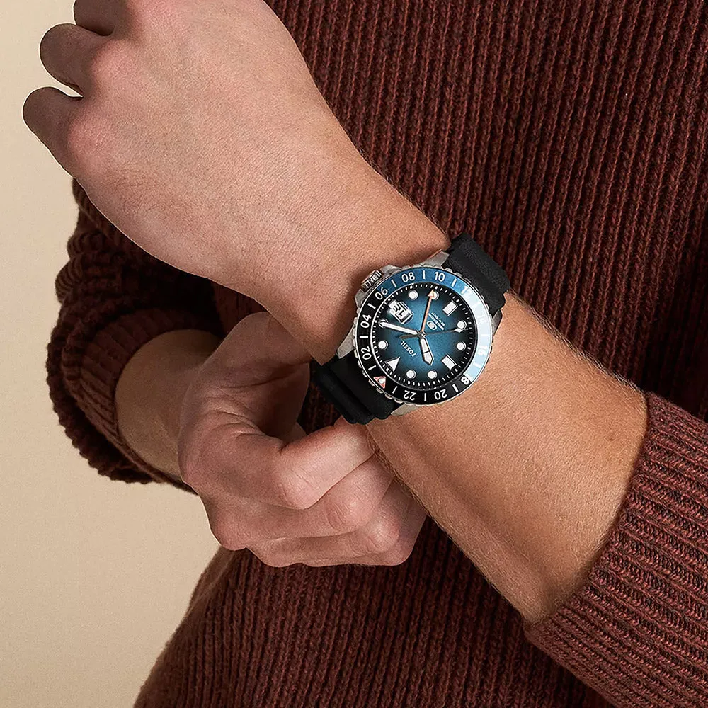 Fossil Fossil Blue Silver Stainless Steel Men's Watch - FS6049