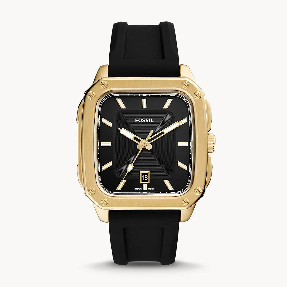 Fossil Inscription Gold Silicone Men's Watch - FS5981