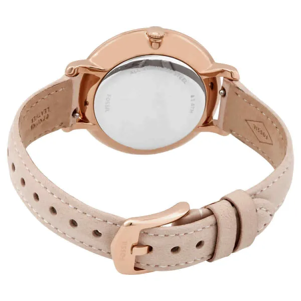 Fossil Jacqueline Blush Leather Strap White Dial Quartz Watch for Ladies - ES4671