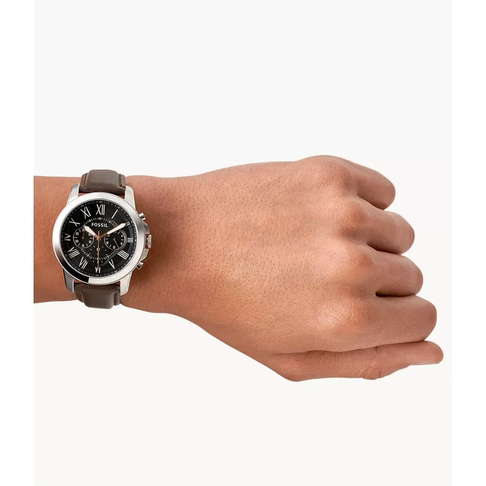 Fossil Men's Grant Chronograph Brown Leather Watch