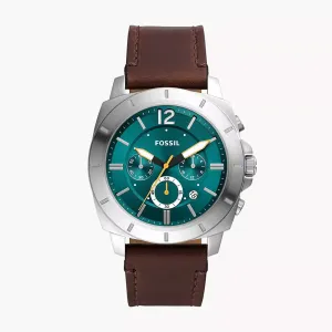 Fossil Privateer Men's Chronograph Brown Leather Watch - BQ2778