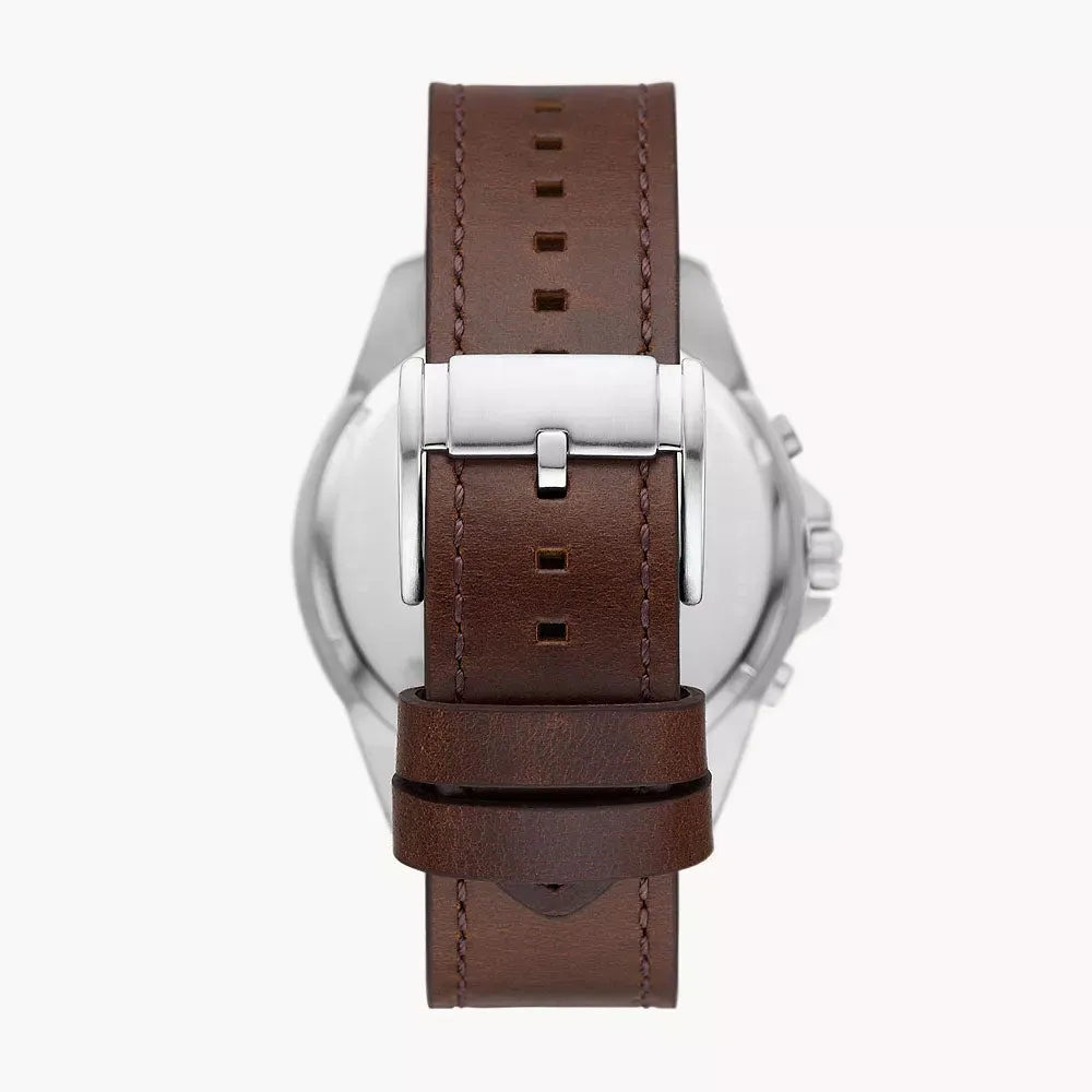 Fossil Privateer Men's Chronograph Brown Leather Watch - BQ2778