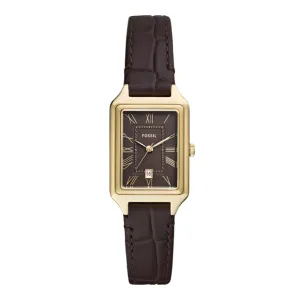 Fossil Raquel Ladies Three-Hand Date Brown Croco LiteHide™ Leather Watch