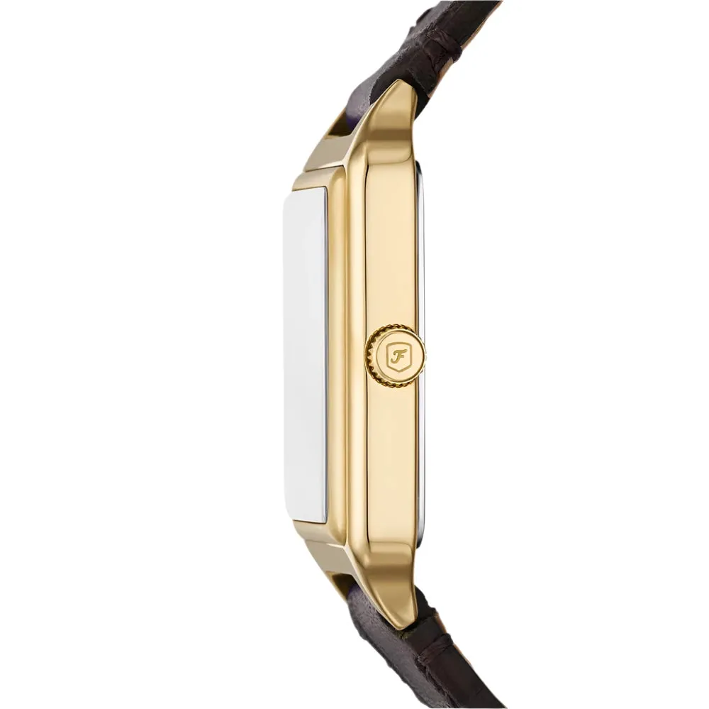 Fossil Raquel Ladies Three-Hand Date Brown Croco LiteHide™ Leather Watch