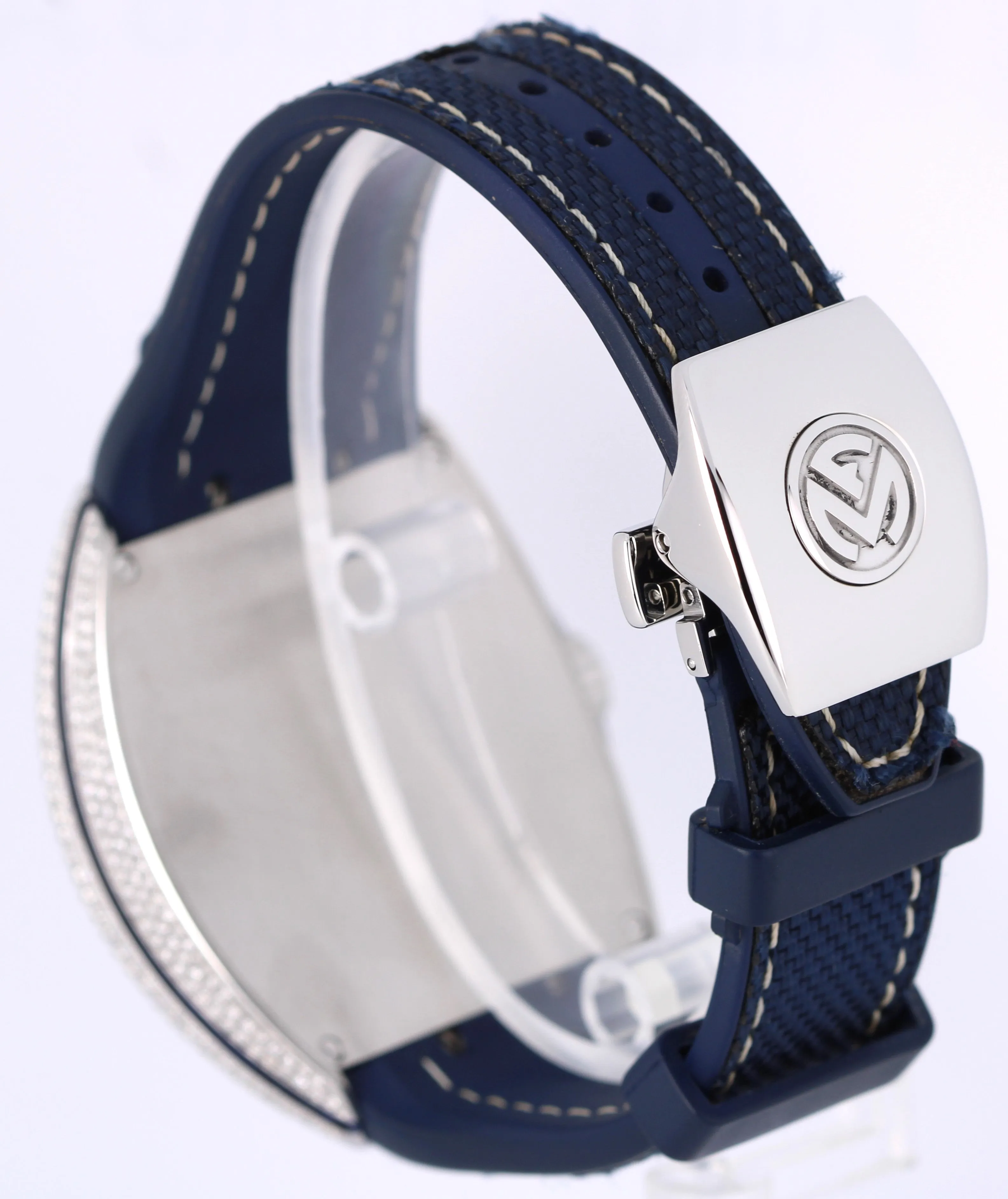 Franck Muller Vanguard YACHTING Steel Blue DIAMONDS 44mm V 45 SC DT AC BL Watch