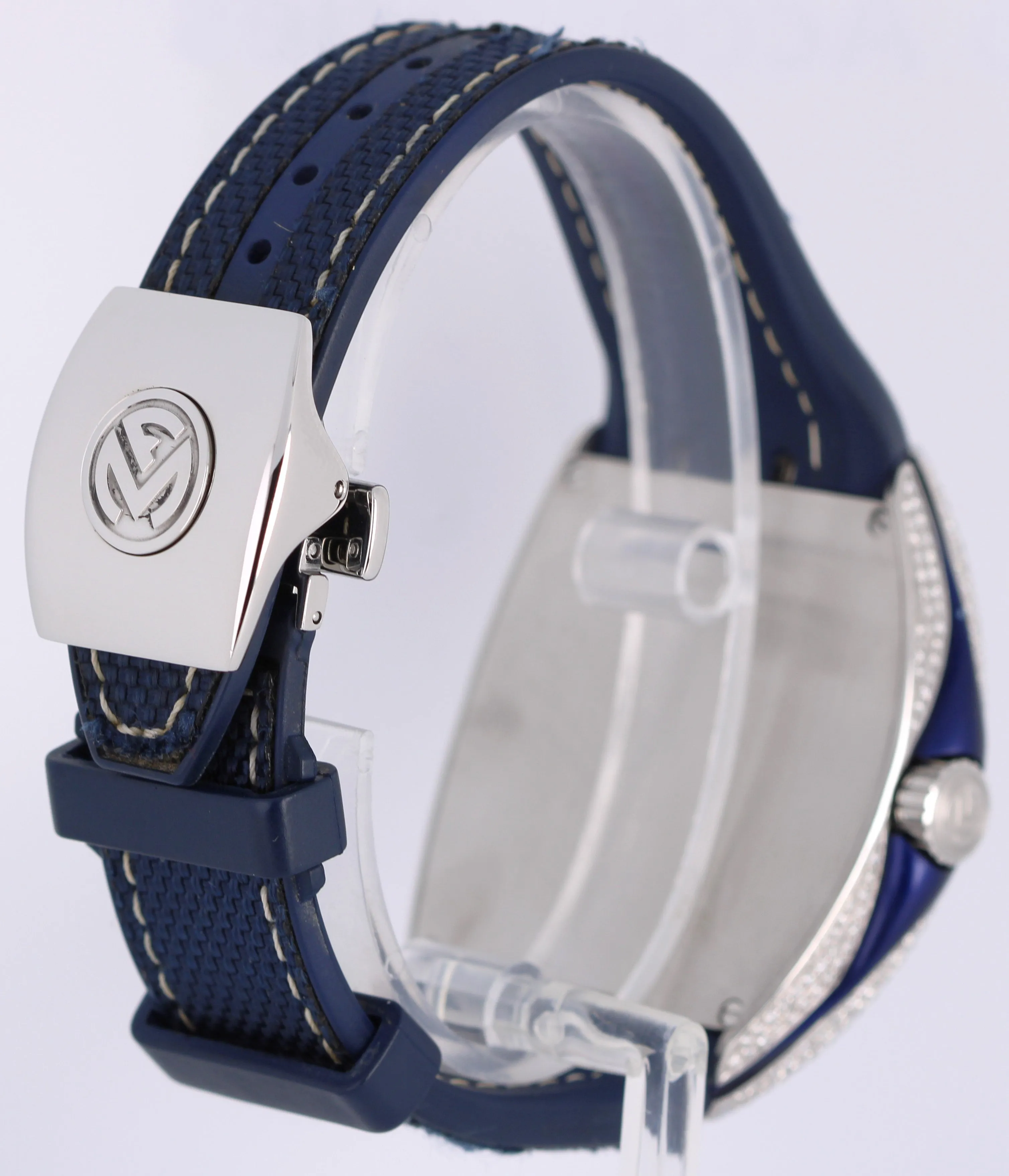 Franck Muller Vanguard YACHTING Steel Blue DIAMONDS 44mm V 45 SC DT AC BL Watch