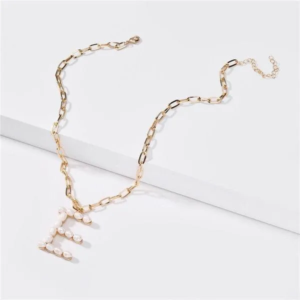 Fresh water pearl initial letter necklace