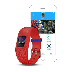 Garmin Vivofit Jr. 2 Silicone Red Spiderman Strap Full Color Display Dial Watch - 010-01909-16