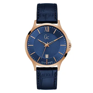 Gc Men's Watch Rose Gold Case Quartz