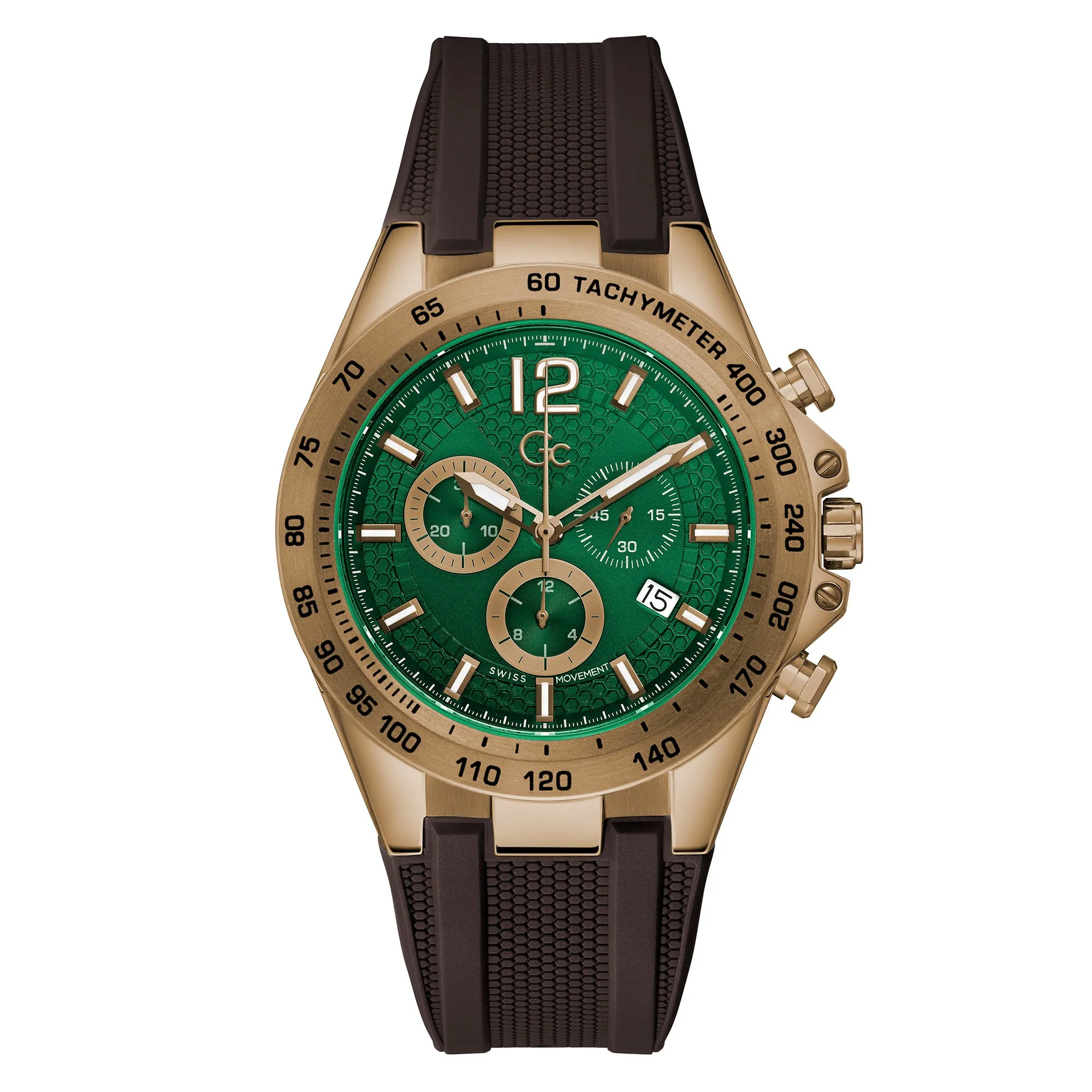 Gc Men's Watch Rose Gold Case Quartz
