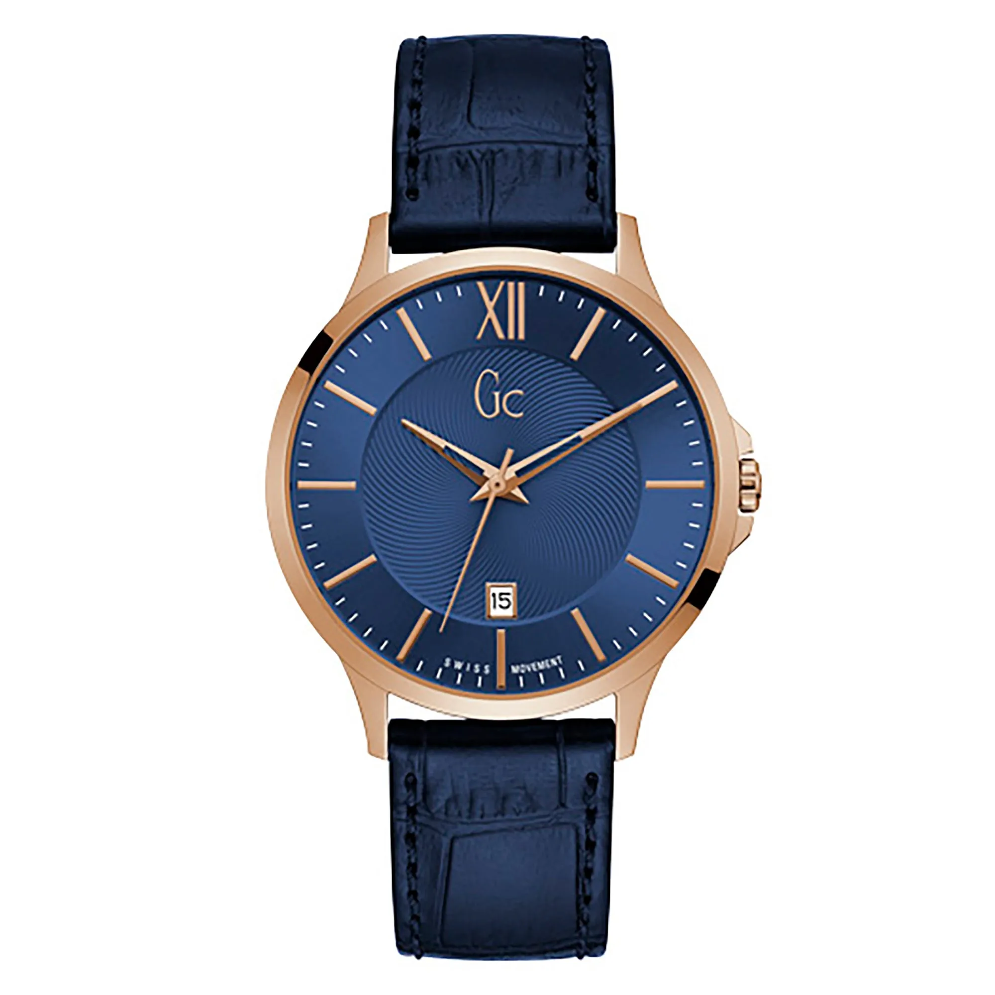 Gc Men's Watch Rose Gold Case Quartz