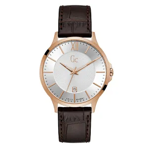 Gc Men's Watch Rose Gold Case Quartz