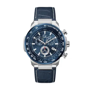 Gc Men's Watch Silver & Blue Tone Case Quartz