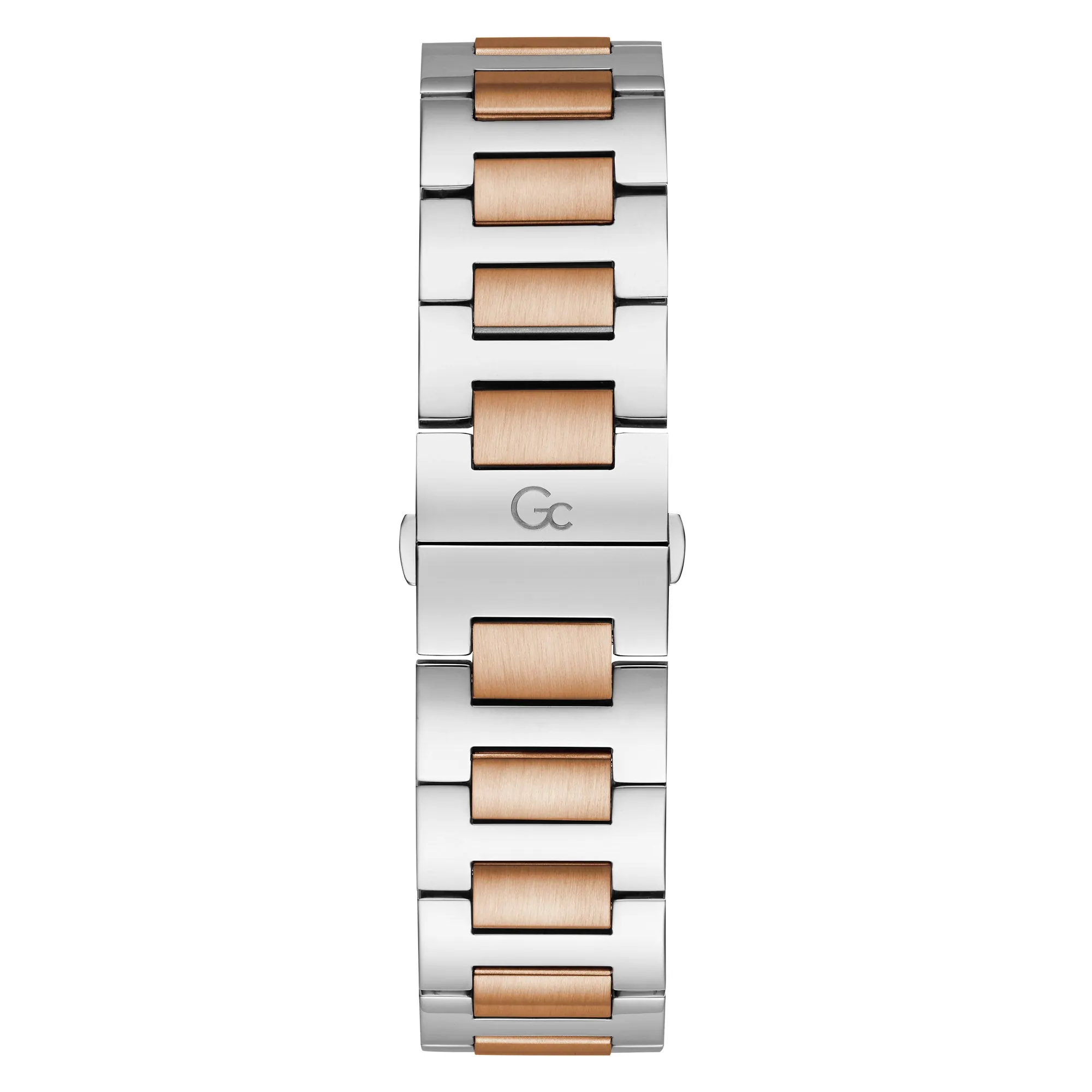 Gc Men's Watch Silver & Rose Gold Tone Case Quartz