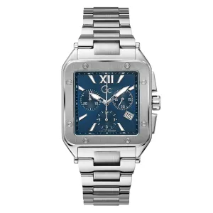 Gc Men's Watch Silver Case Quartz