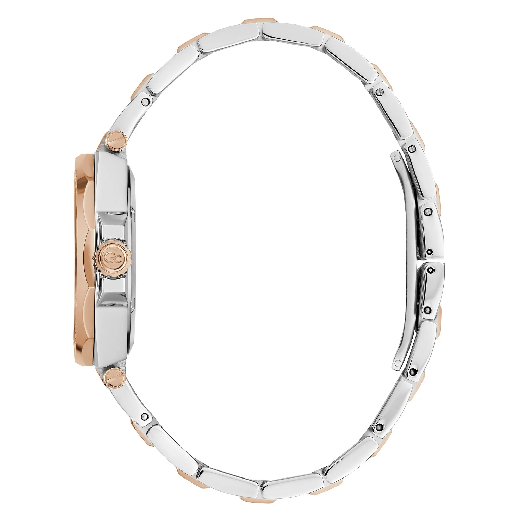 Gc Women's Watch Silver & Rose Gold Tone Case Quartz