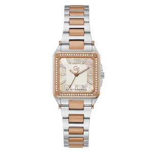 Gc Women's Watch Silver And Rose Gold Tone Case Quartz