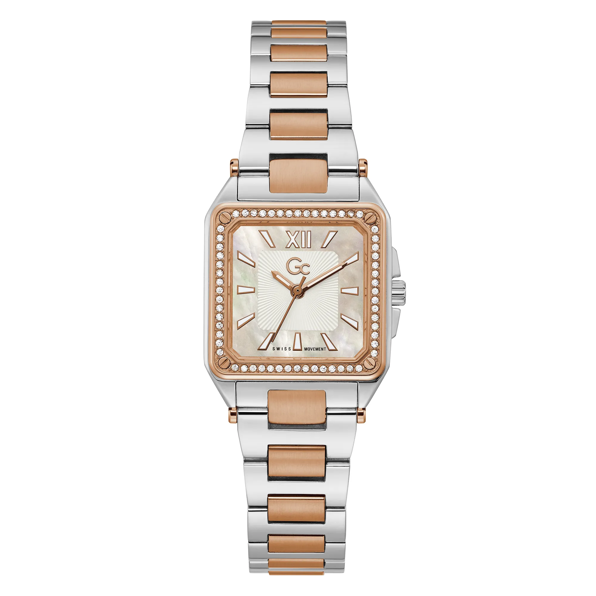 Gc Women's Watch Silver And Rose Gold Tone Case Quartz
