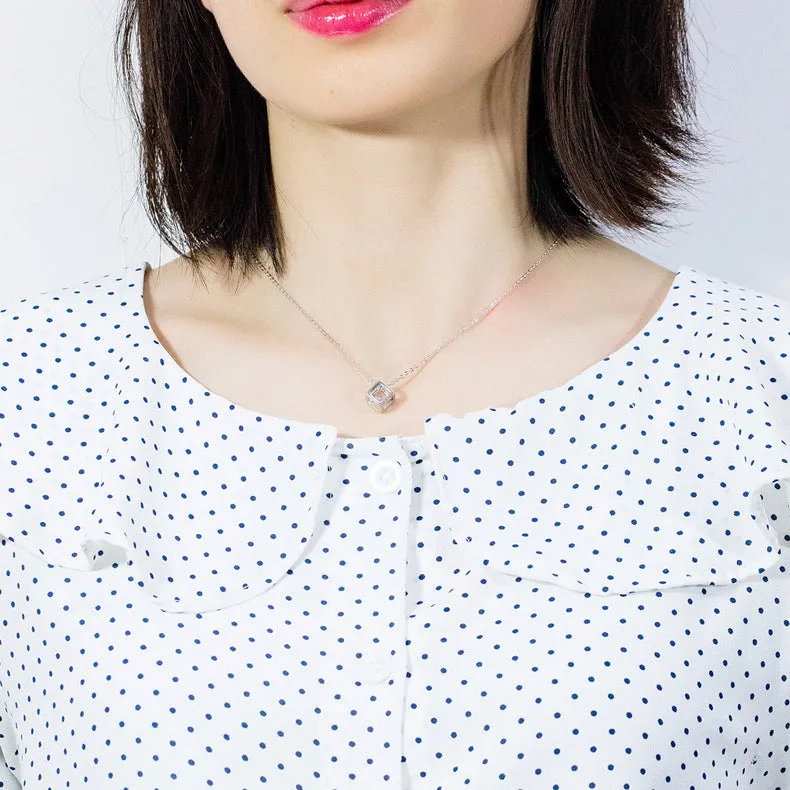 Geometric Copper Plated Jewelry Rose Gold Square Necklace