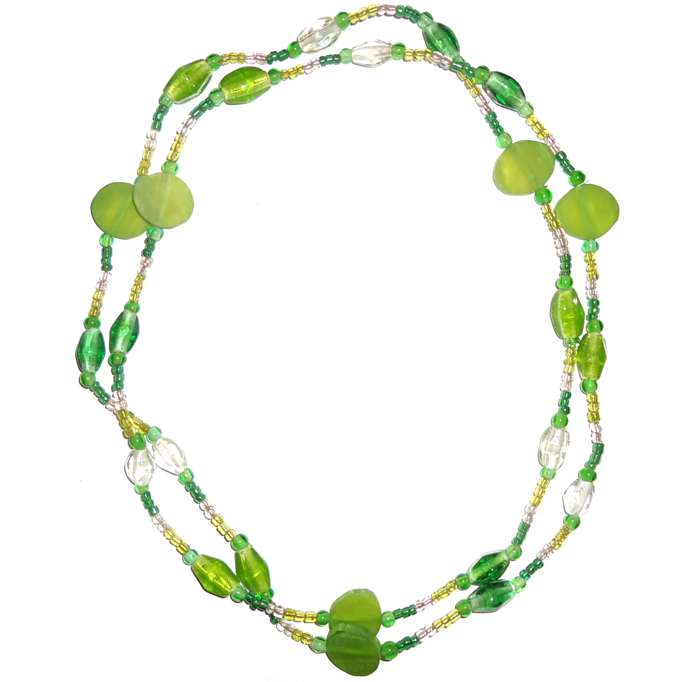 Glass Bead Necklace - Green
