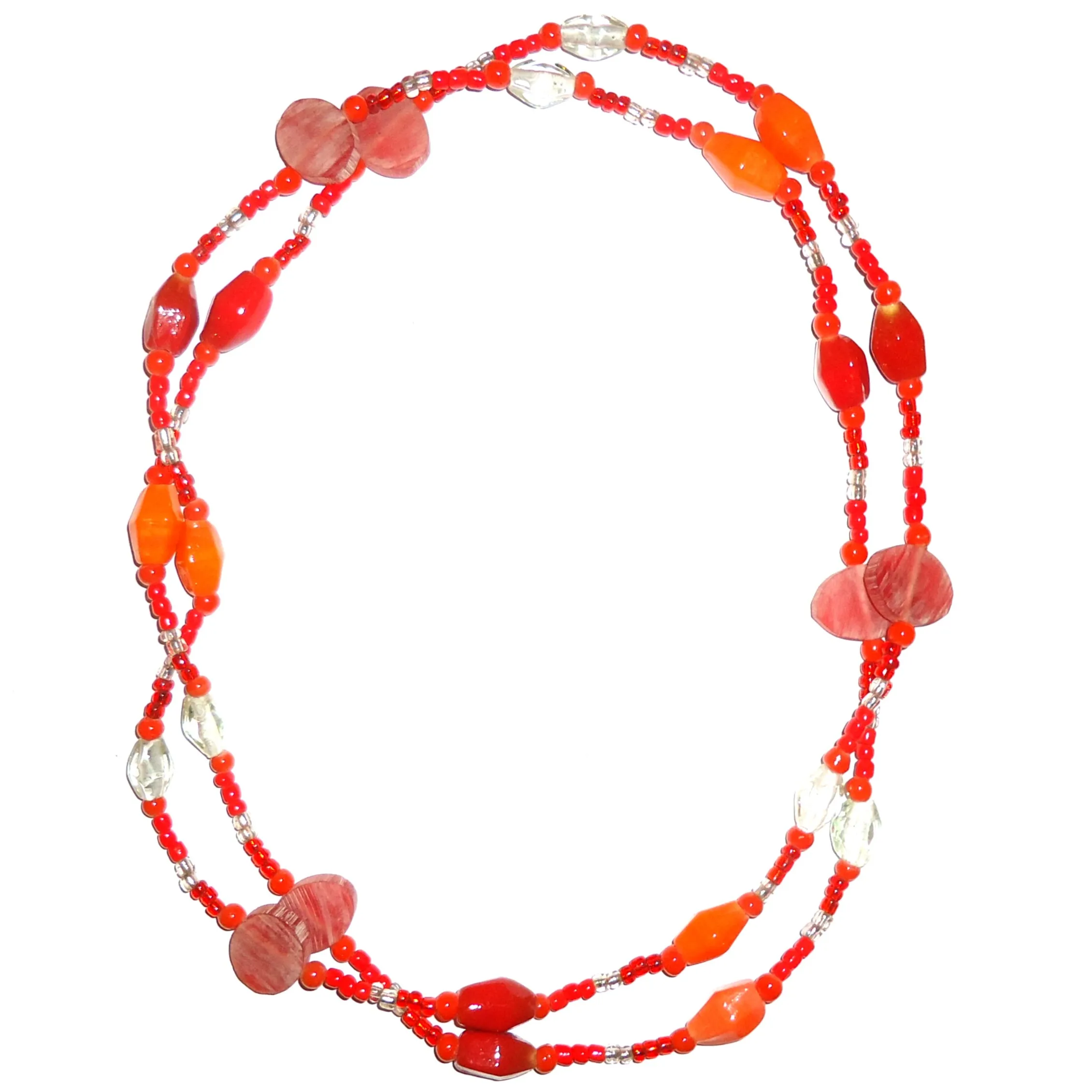 Glass Bead Necklace - Red