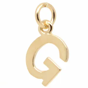 Gold Initial letter G Charm