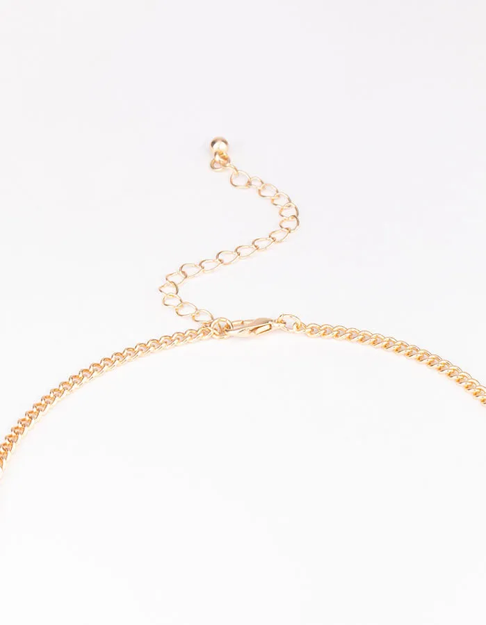 Gold Mixed Bead Long Necklace