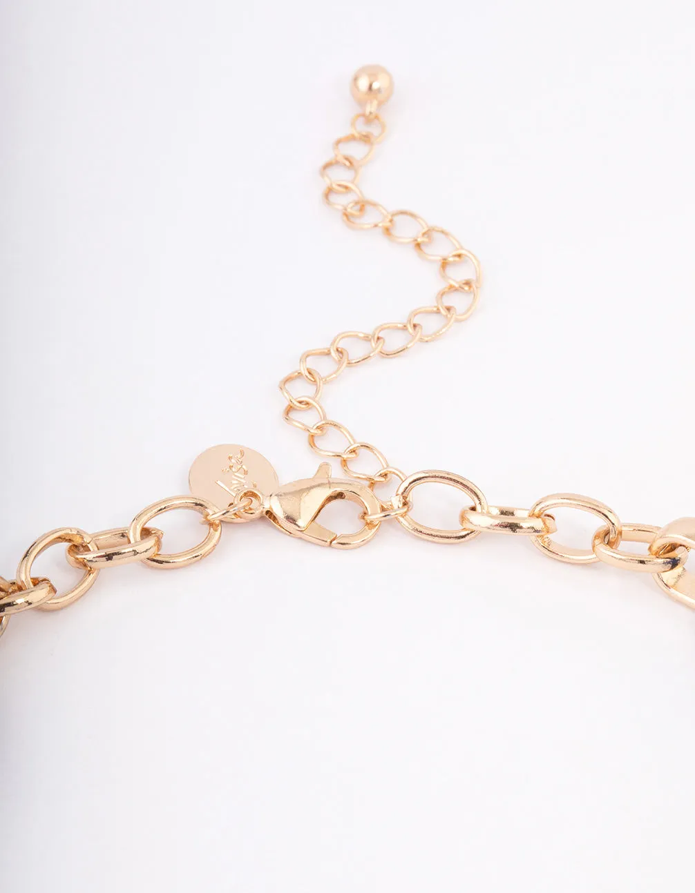Gold Mixed Oval Link Necklace