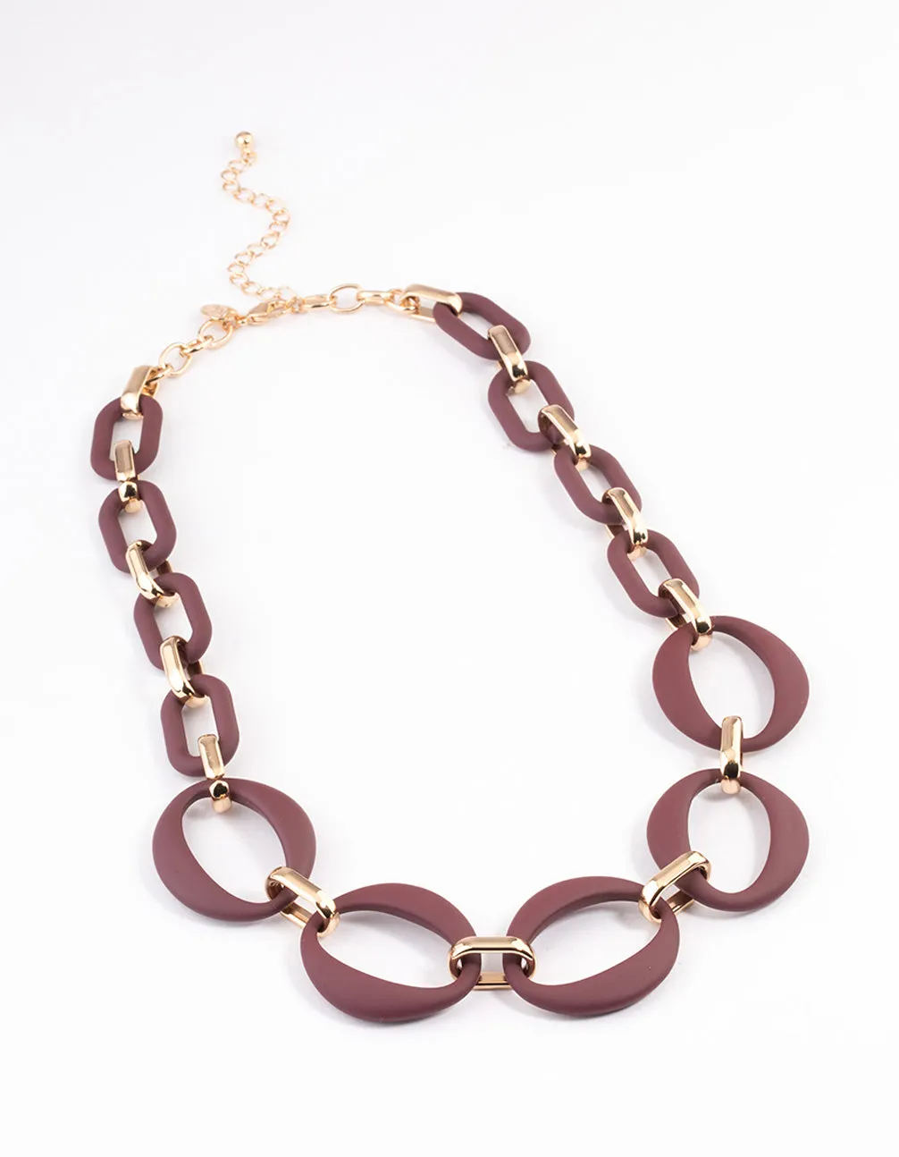 Gold Mixed Oval Link Necklace