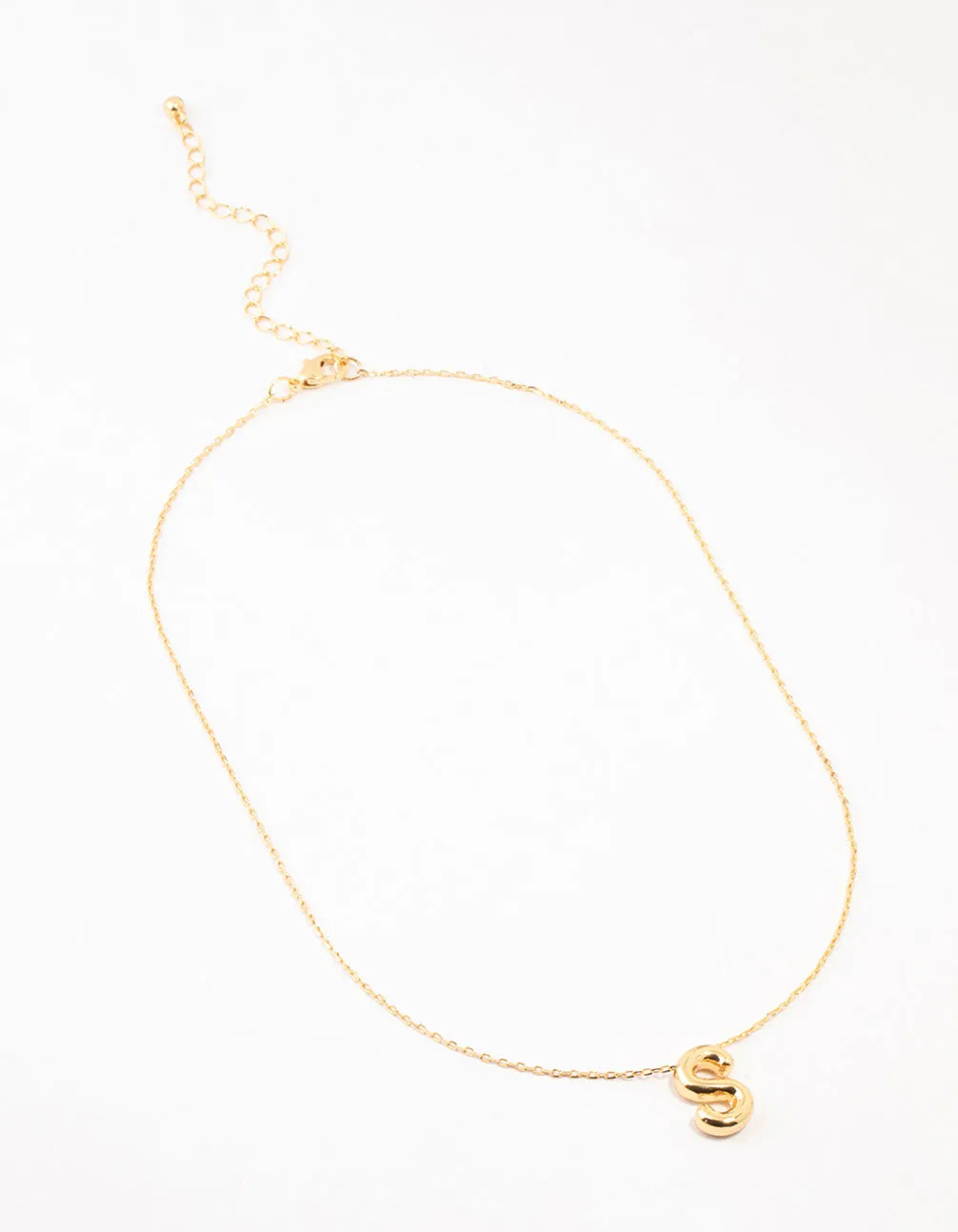 Gold Plated Bubble S Letter Necklace