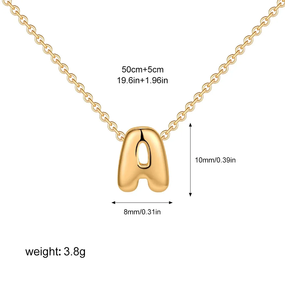 Gold Plated Mini Bubble Letter Necklace