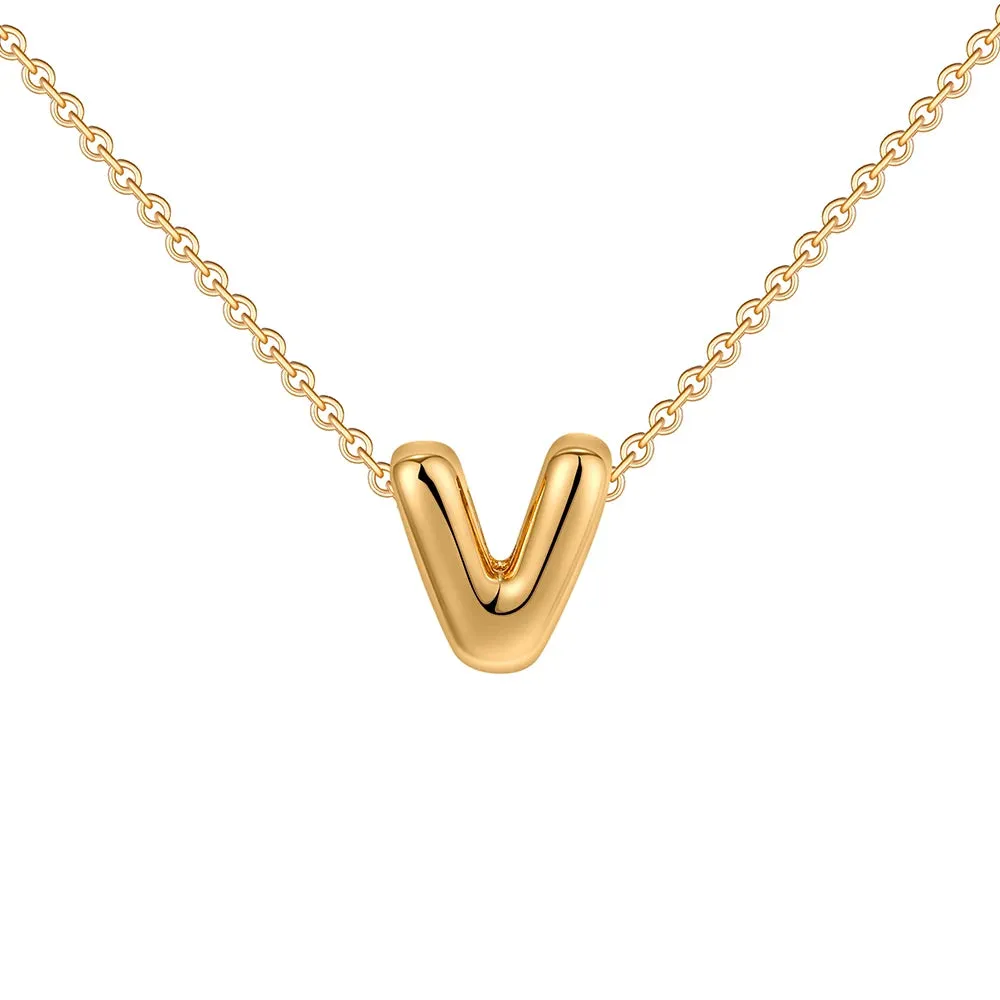 Gold Plated Mini Bubble Letter Necklace