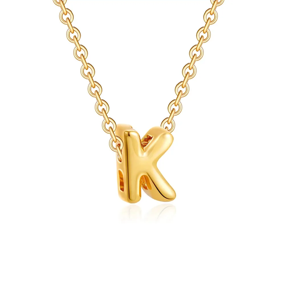 Gold Plated Mini Bubble Letter Necklace