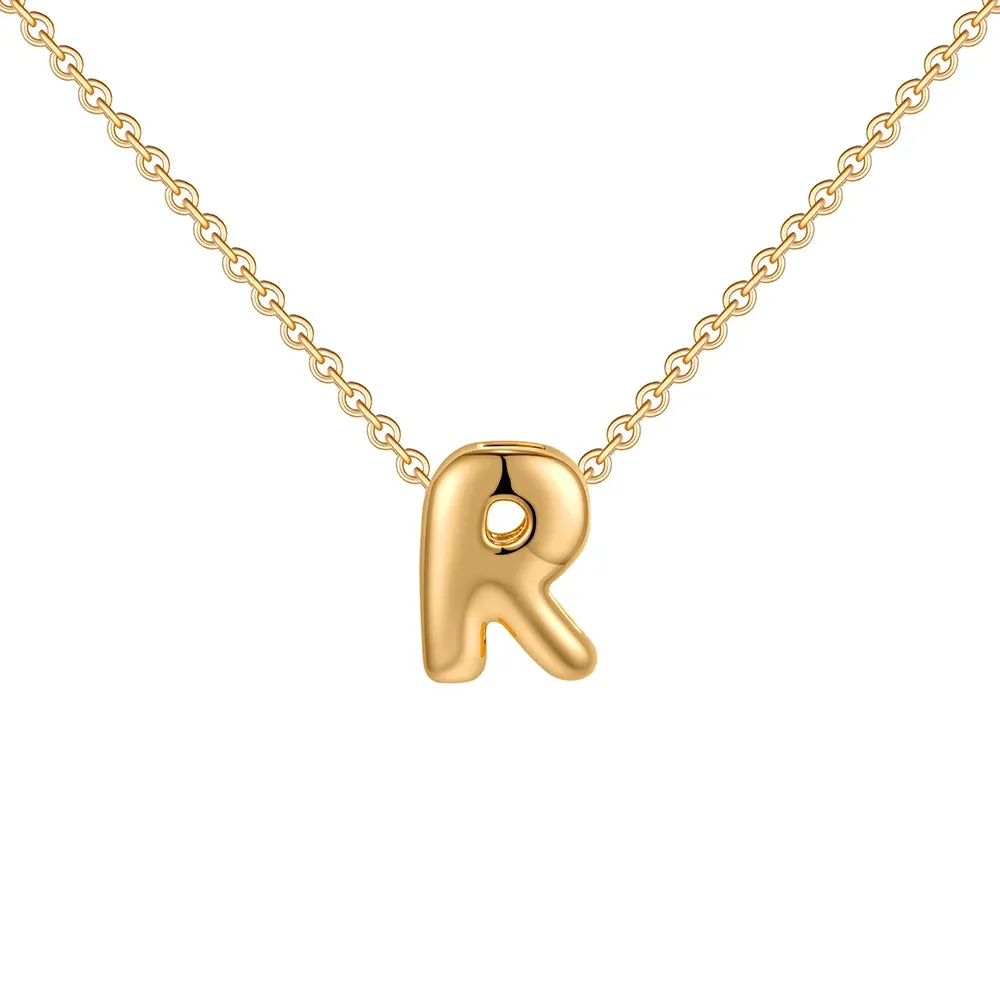 Gold Plated Mini Bubble Letter Necklace