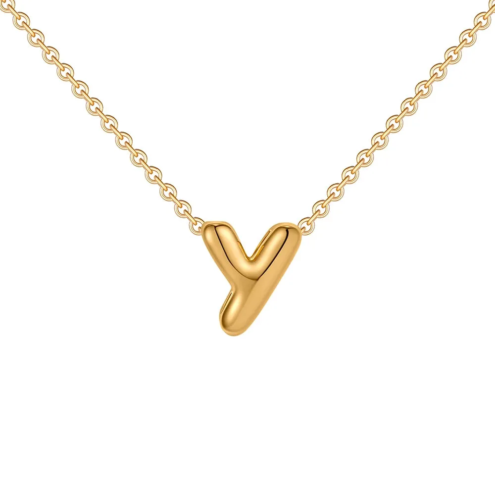 Gold Plated Mini Bubble Letter Necklace